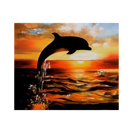 458x458 Dolphin Ii Oil Painting Art Gallery Oil Painting Reproductions - Oil Painting Images