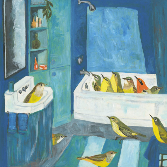 570x572 Bath Time. Limited Edition Print Of An Original Oil Painting By - Oil Painting In Bathroom