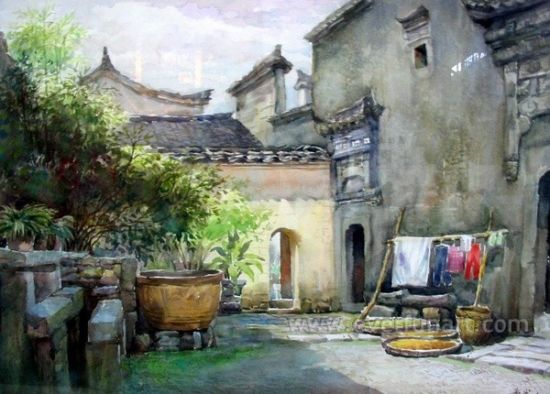 550x394 China Traditional Landscape Oil Painting Art Indian Village - Oil Painting Indian Village