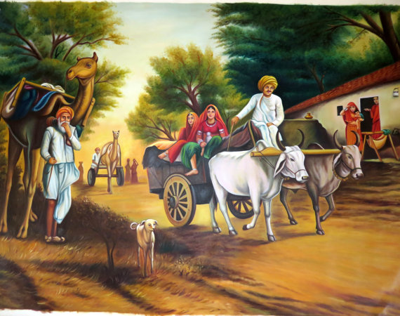 Oil Painting Indian Village At Explore Collection Of Oil Painting Indian