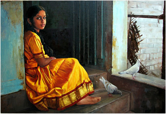 630x435 30 Amazing Oil Painting By South Indian Legend Ilaiyaraaja Great - Oil Painting Indian Village