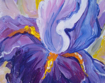 340x270 Original Oil Painting Iris Flower 9x7 1707197 - Oil Painting Iris