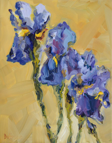 450x576 Daily Painters Abstract Gallery Floral Flower Iris Diane - Oil Painting Iris