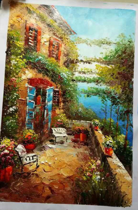 578x875 Knife Painting On Canvas Italian Landscape Oil Paintings [Knife - Oil Painting Italian Landscape