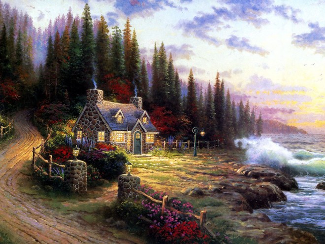 660x495 Landscape Oil Painting By Thomas Kinkade - Oil Painting Landscape Images
