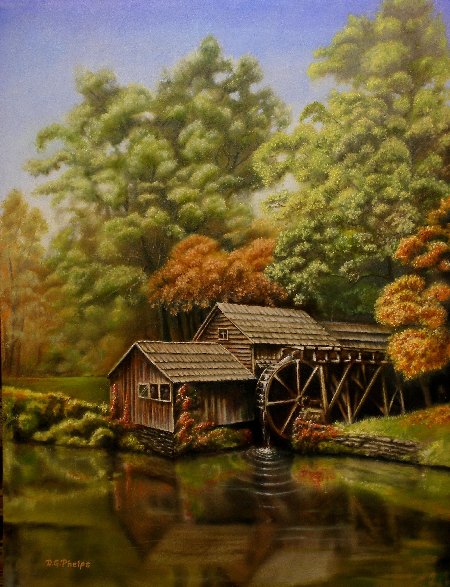 450x587 A Landscape Oil Painting Demonstration, Mabry Mill. - Oil Painting Landscape Images