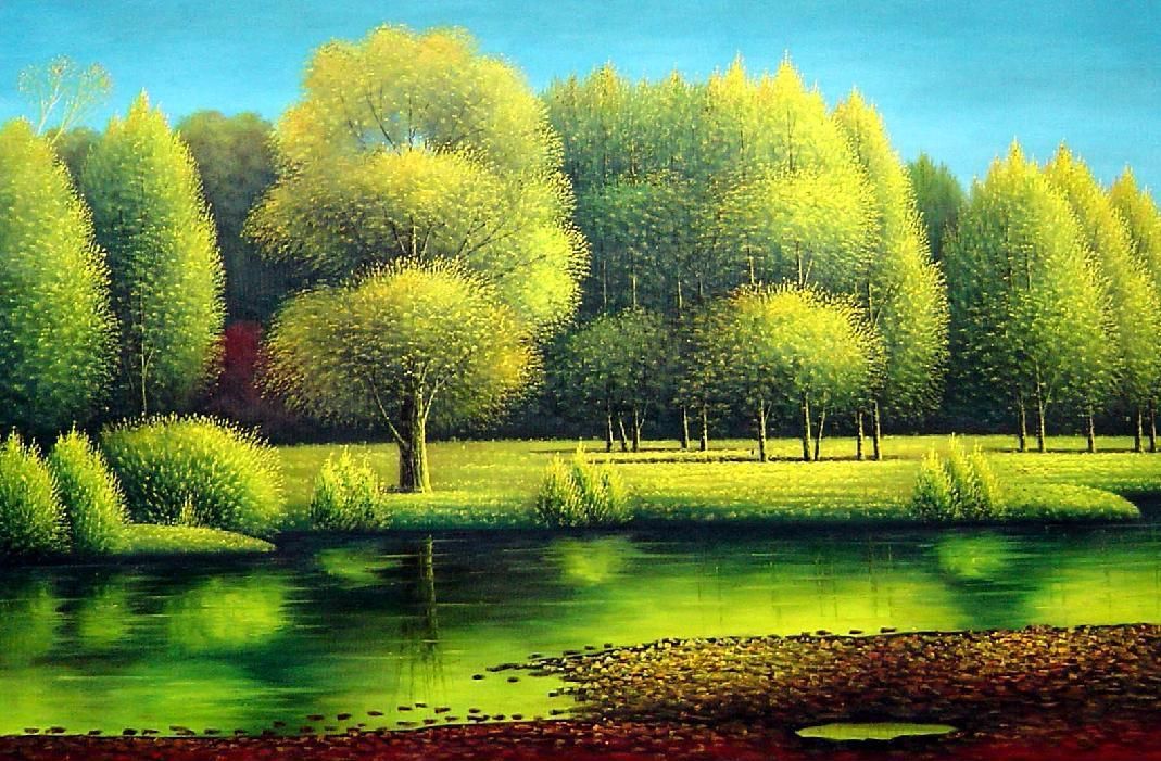 1069x701 Nature Of Beauty Landscape Oil Painting River Naturalism 24 X 36 - Oil Painting Landscape Pictures