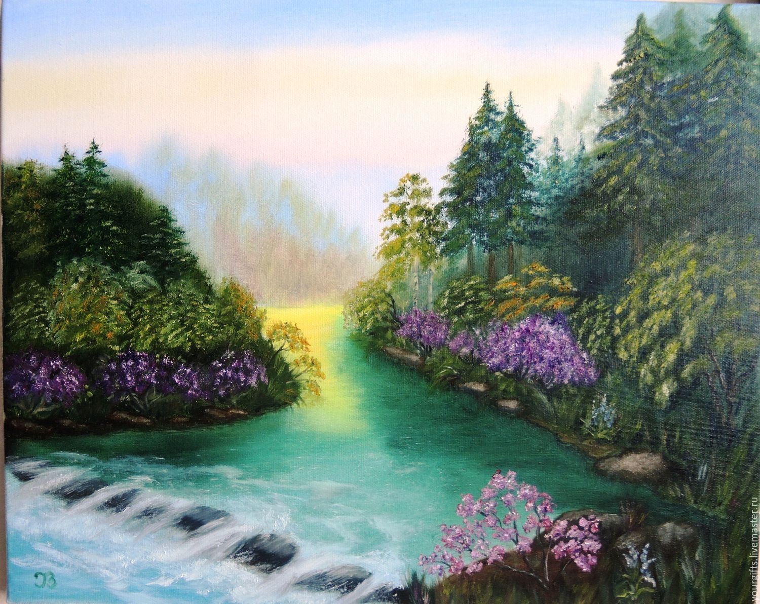 1500x1192 Forest River Oil Painting Shop Online On Livemaster - Oil Painting Landscape Pictures
