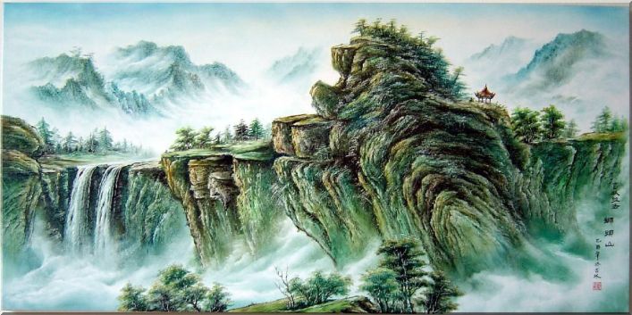 707x353 Stretched Scenes From Lafa Mountain Oil Painting Landscape China - Oil Painting Nature Scenes