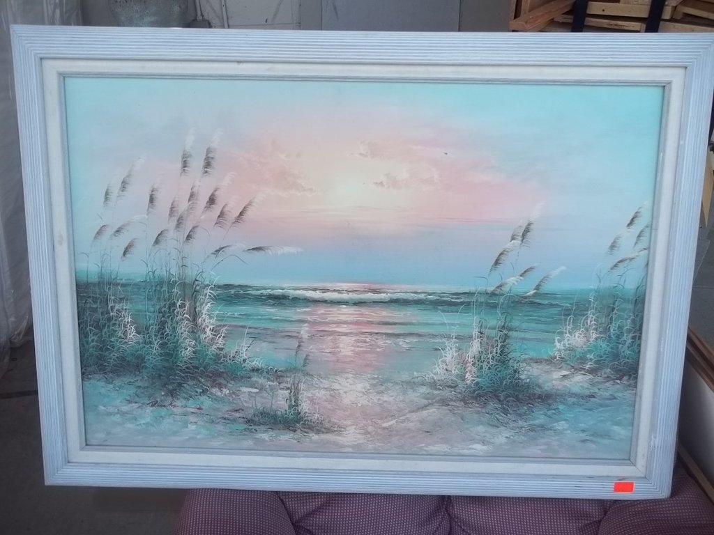 1024x768 Oil Painting Ocean Sun 9139 Amazing Finds Red Bluff - Oil Painting Ocean
