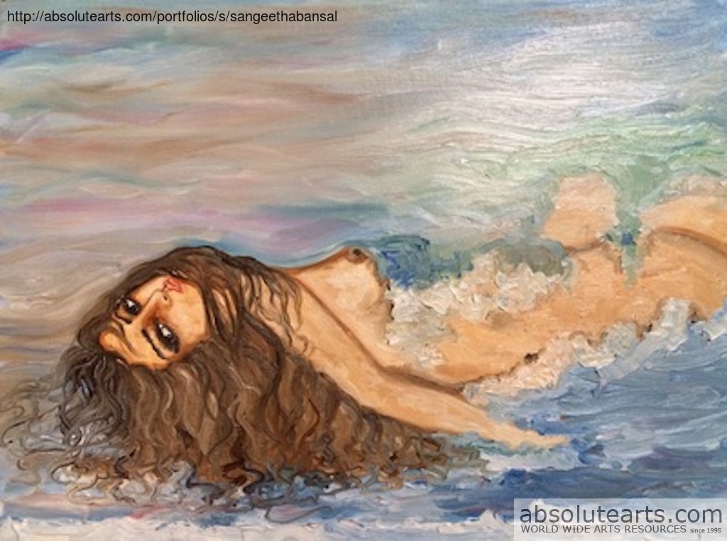 1024x763 Sangeetha Bansal Artwork Ocean Fun Original Painting Oil - Oil Painting Ocean