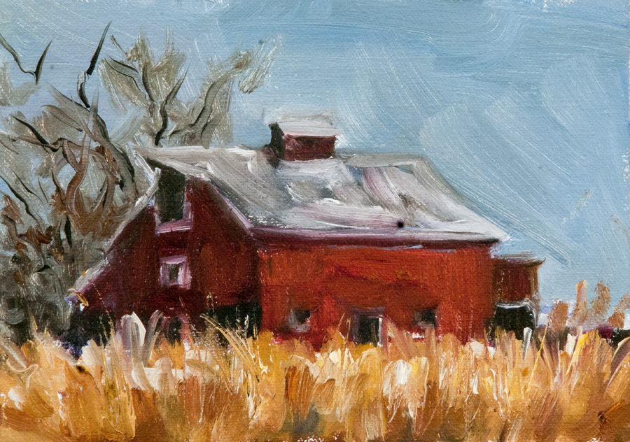 900x632 Kit Hevron Mahoney Fine Art Kmd2721 Nostalgia (Red Barn - Oil Painting Of Barns