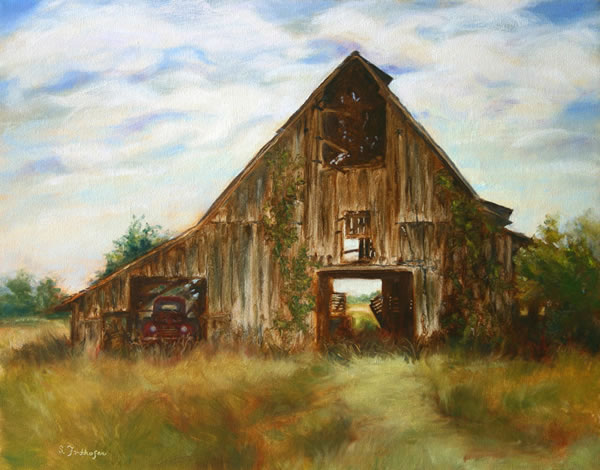 600x470 Oil Paintings - Oil Painting Of Barns