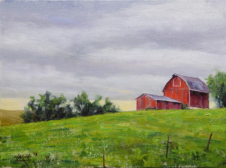 900x670 Spring Barn Nathan Hager - Oil Painting Of Barns