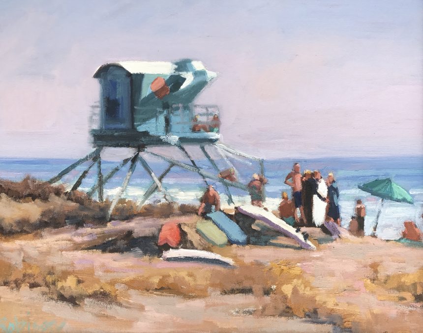 860x678 Original Figures Oil Paintings By Kathleen Robison - Oil Painting Of Beach Scenes