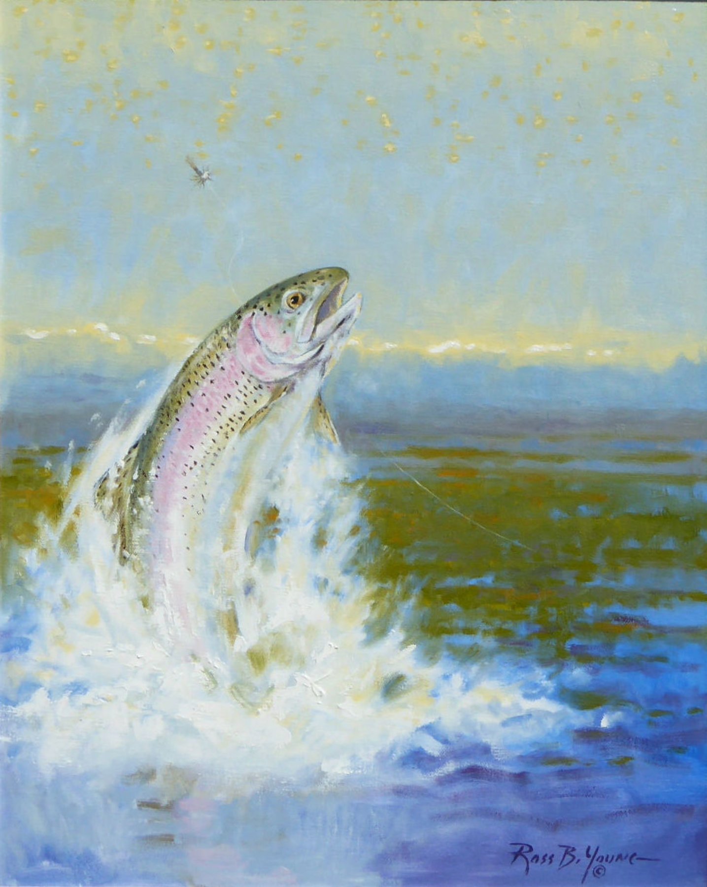 1435x1800 Fine Art Missed By Ross Young Missed, Oil, Paintings, Painting - Oil Painting Of Fish