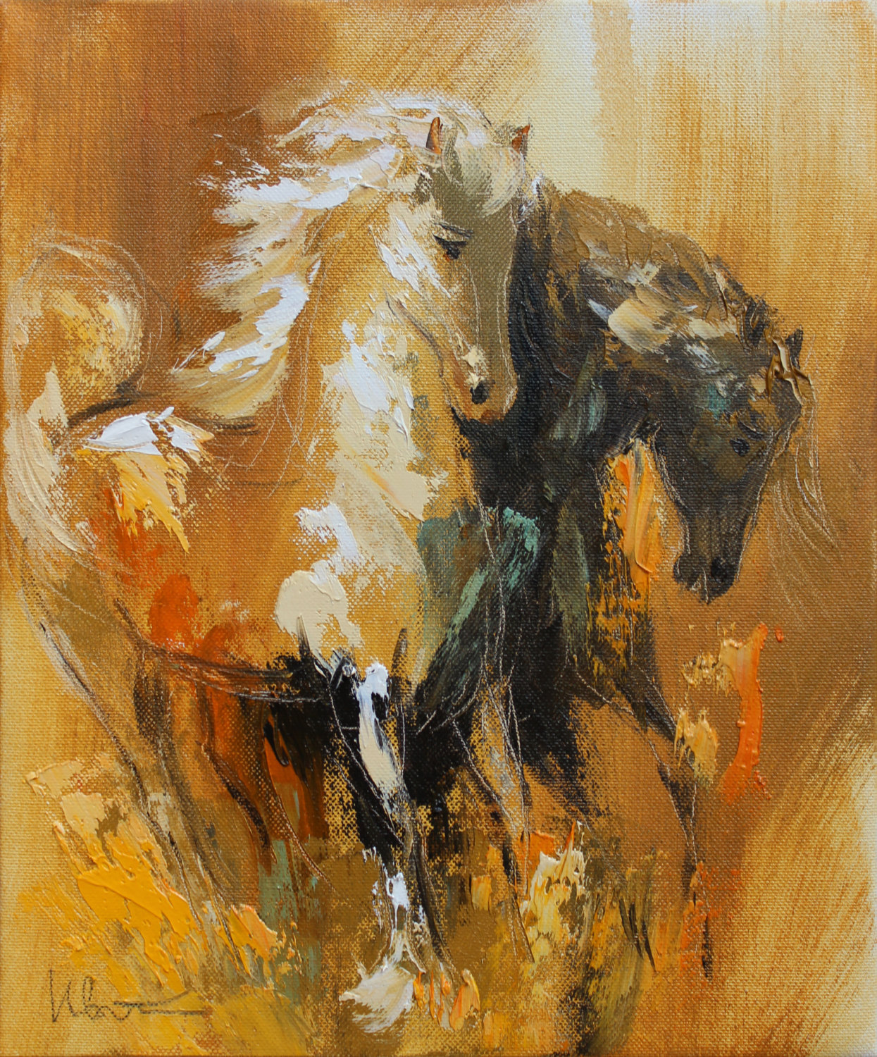 1245x1500 Horse Wall Art Giclee Canvas Print Oil Painting Print - Oil Painting Of Horses Original