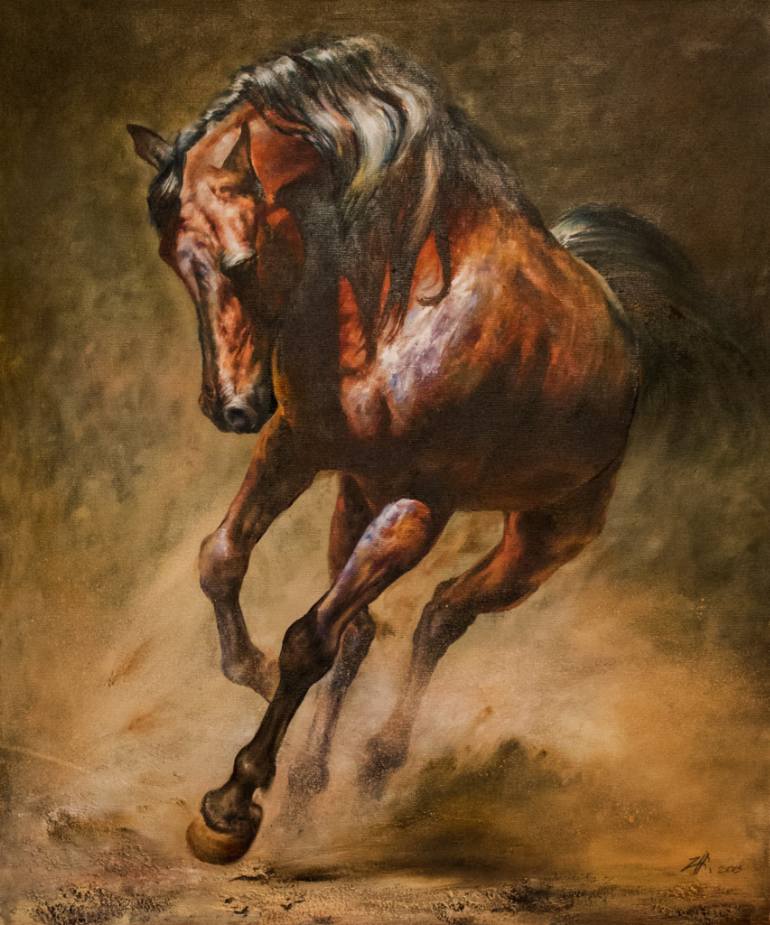 770x925 Saatchirt Horse , Original Oil Painting Painting By H - Oil Painting Of Horses Original