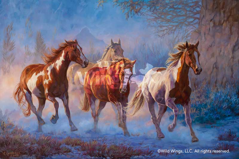 800x532 Twilight Run Horses Original Oil Painting Wild Wings - Oil Painting Of Horses Original