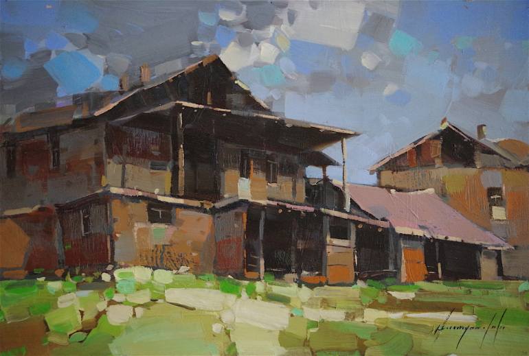 770x519 Saatchi Art The Old House, Landscape Oil Painting, Original - Oil Painting Of House