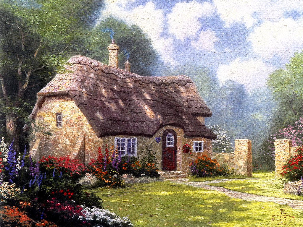 1024x768 Taking Care Of Original Oil Paintings - Oil Painting Of House