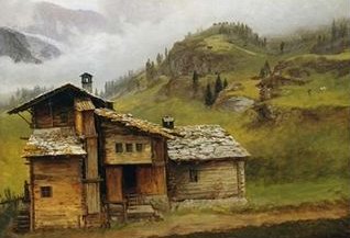 318x217 Albert Bierstadt Mountain House Oil Painting - Oil Painting Of House