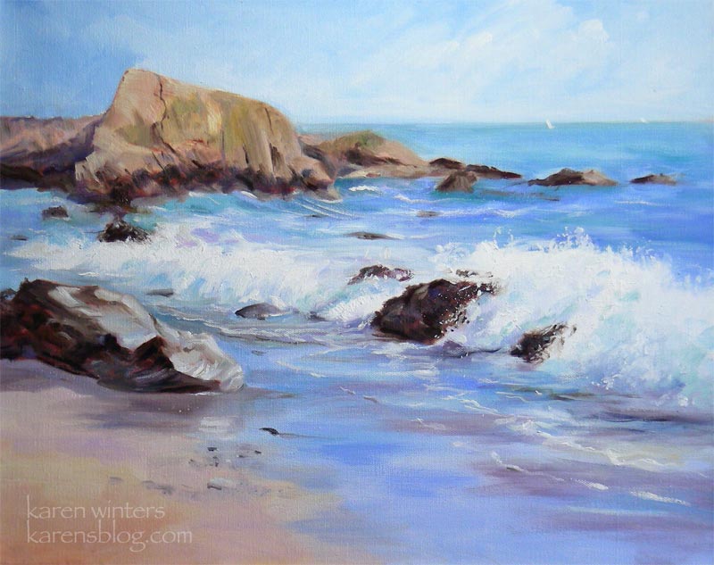 800x633 Dana Point Surf Karen Winters Seascape Oil Painting - Oil Painting Of Ocean Scenes