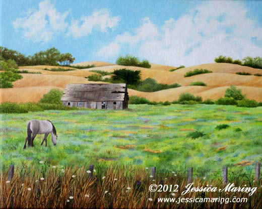 520x416 The Old Barn, An Oil Painting By Jessica Maring - Oil Painting Of Old Barns