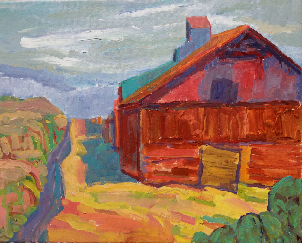 1000x803 Kathleen Elsey Painting Workshops California Paintings - Oil Painting Of Old Barns