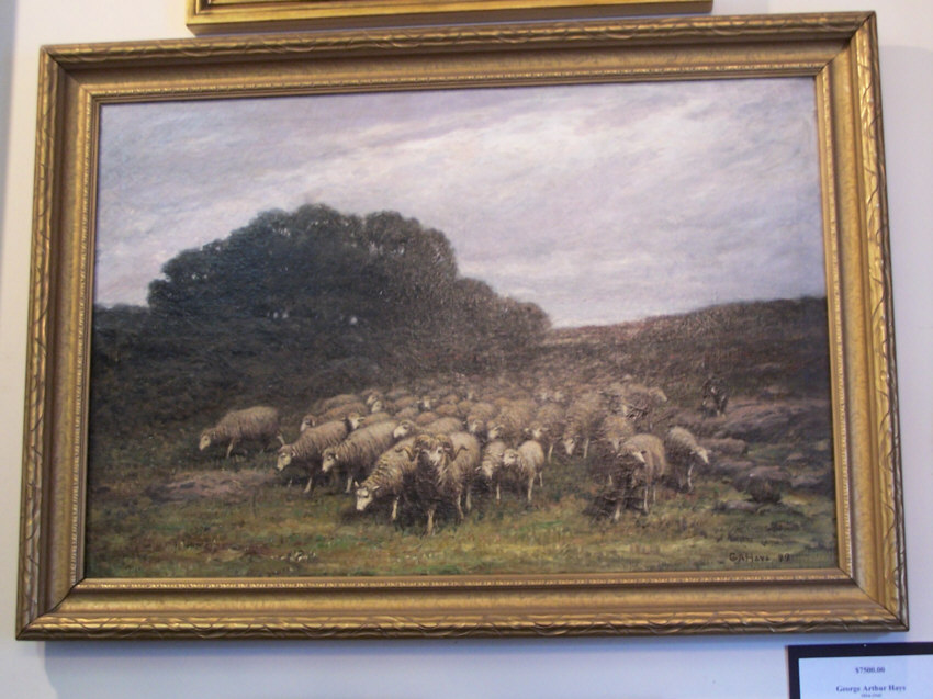 Oil Painting Of Sheep And Landscape