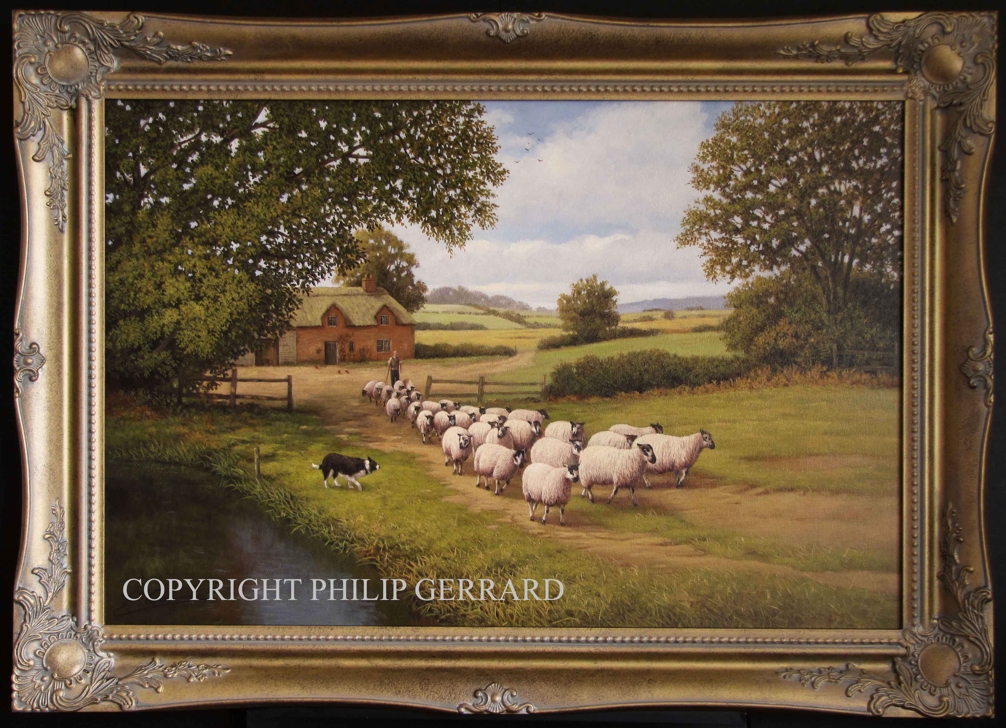 3818x2764 Philip Gerrard Oil Paintings Uk - Oil Painting Of Sheep And Landscape