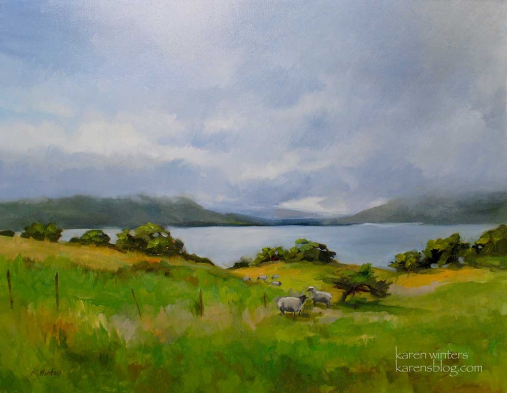 1000x774 Scotland Oil Painting - Oil Painting Of Sheep And Landscape