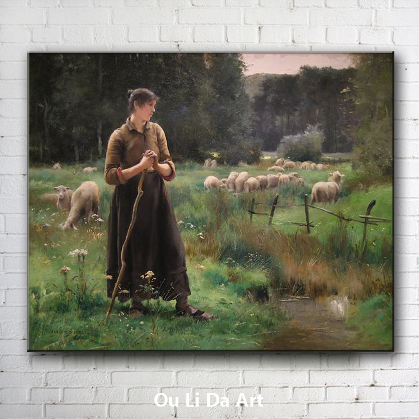 850x850 Impression Figures Retro Car Landscape Canvas Printings Oil - Oil Painting Of Sheep And Landscape