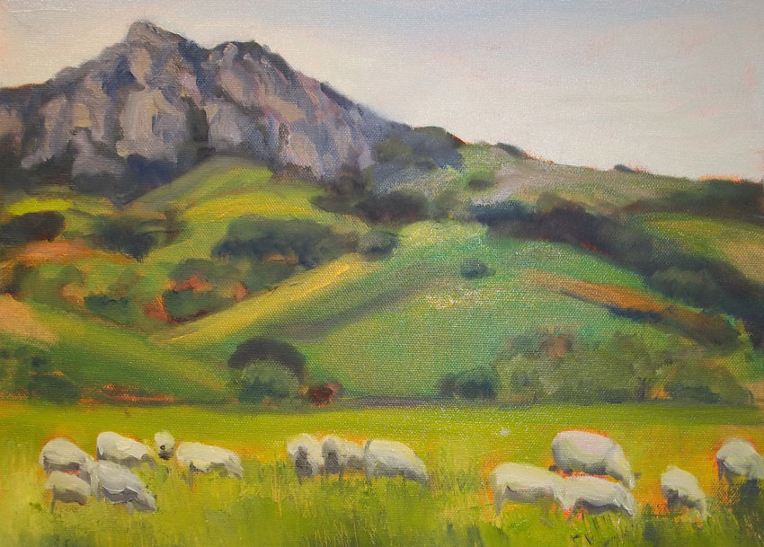 850x609 Art By Robin Rogers Cloud - Oil Painting Of Sheep And Landscape