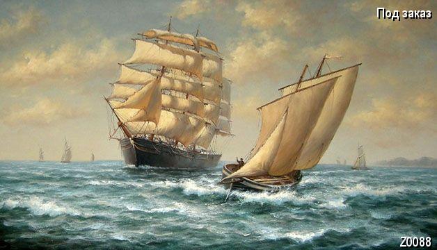 628x360 Oil Painting Ship With Sailing On The High Seas - Oil Painting Of Ships At Sea