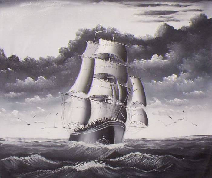 700x589 Oil Paintings Frames - Oil Painting Of Ships At Sea