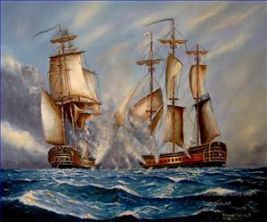 300x249 Ship Paintings - Oil Painting Of Ships At Sea