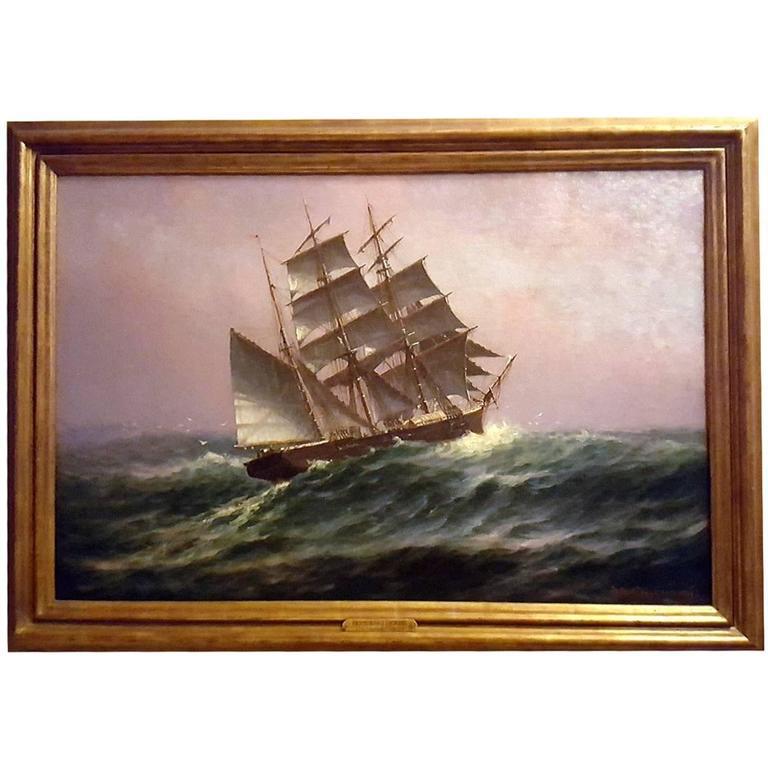 768x768 Theodore Valenkamph (1868 1924) Ship - Oil Painting Of Ships At Sea