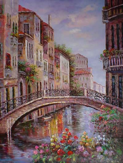 400x532 Italian Mediterranean Oil Paintings With Italian - Oil Painting Of Venice Italy