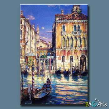350x350 Large Size Canvas Handpainted Italy Impressionist Venice Oil - Oil Painting Of Venice Italy
