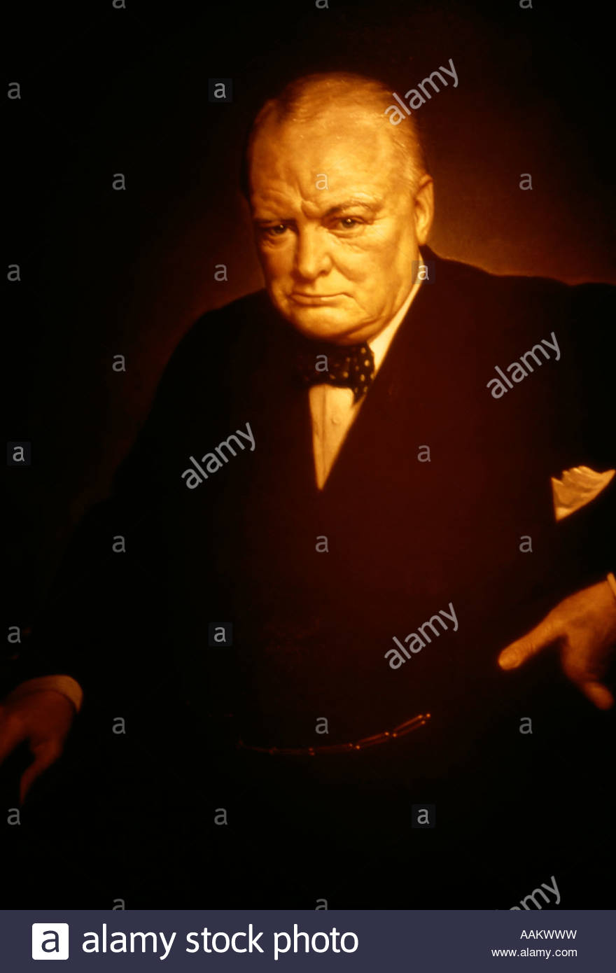 880x1390 Portrait Of Sir Winston Churchill Oil Painting Stock Photo - Oil Painting Of Winston Churchill