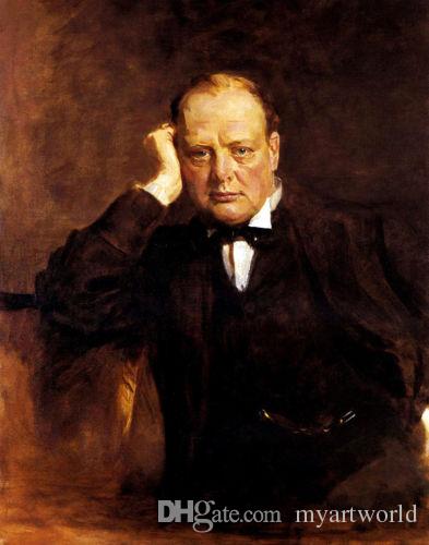 393x500 2018 Guthrie James Sir Winston Churchill,genuine Pure Handpainted - Oil Painting Of Winston Churchill