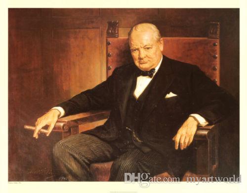 500x392 2018 Sir Winston Churchill,pure Hand Painted Portrait Art Oil - Oil Painting Of Winston Churchill