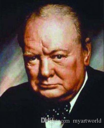 410x500 2018 Sir Winston Churchill In Black Suit World War 2 British - Oil Painting Of Winston Churchill
