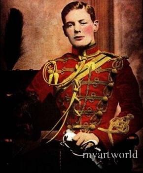 290x350 2018 Young Sir Winston Churchill World War 1 Uniform,genuine Pure - Oil Painting Of Winston Churchill