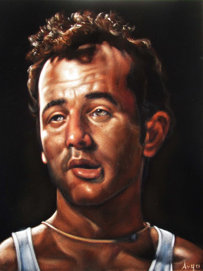 768x1024 Bill Murray Portrait, Original Oil Painting On Black Velvet By - Oil Painting On Black Velvet