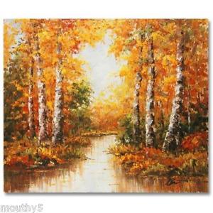 300x300 Inam Original Oil Painting Canvas Autumn Pond Ebay - Oil Painting On Canvas