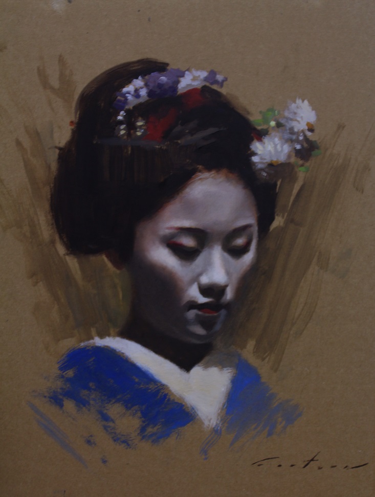 733x972 Katsutomo - Oil Painting On Cardboard