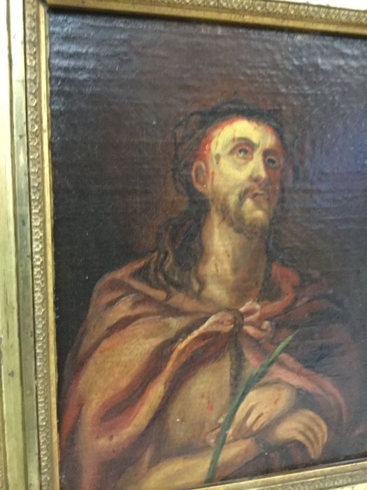 525x700 Oil Painting On Cardboard, Jesus Christ, France, Early 20th - Oil Painting On Cardboard