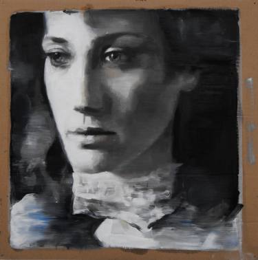 375x378 Original Realism Women Oil Paintings On Cardboard For Sale - Oil Painting On Cardboard